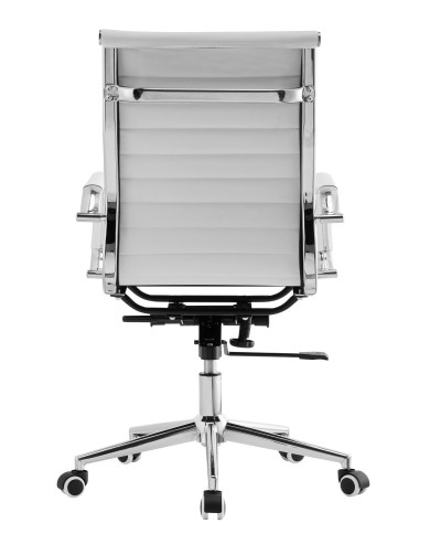 Sillón de oficina OLIVER, giratorio, regulación de altura, basculante profundo, similpiel blanca