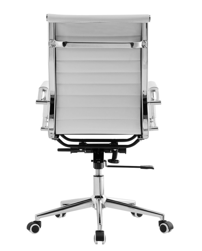 Sillón de oficina OLIVER, giratorio, regulación de altura, basculante profundo, similpiel blanca