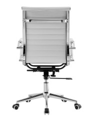 Sillón de oficina OLIVER, giratorio, regulación de altura, basculante profundo, similpiel blanca