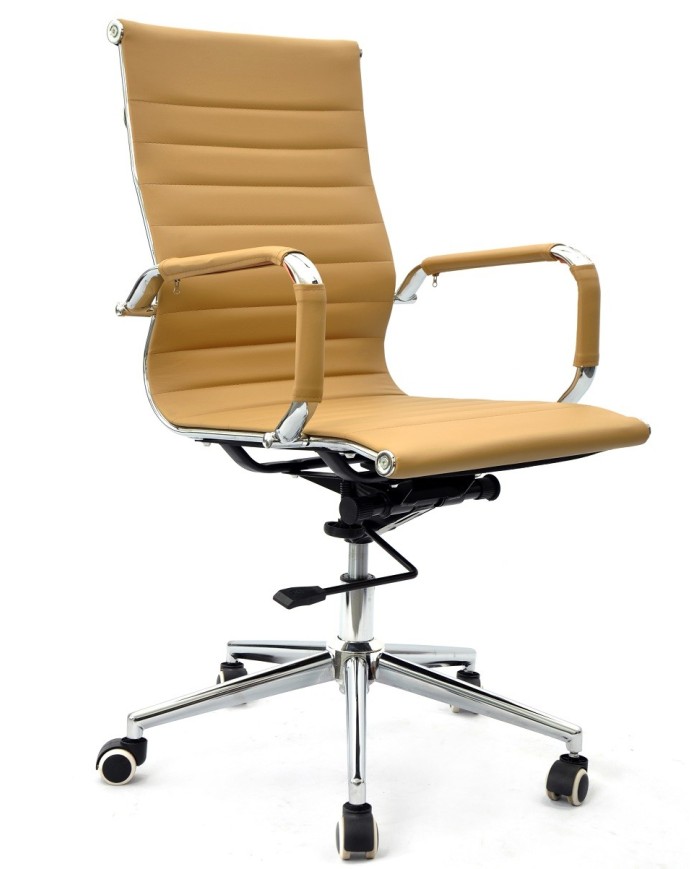 Sillón de oficina OLIVER, giratorio, regulación de altura, basculante profundo, similpiel marrón claro