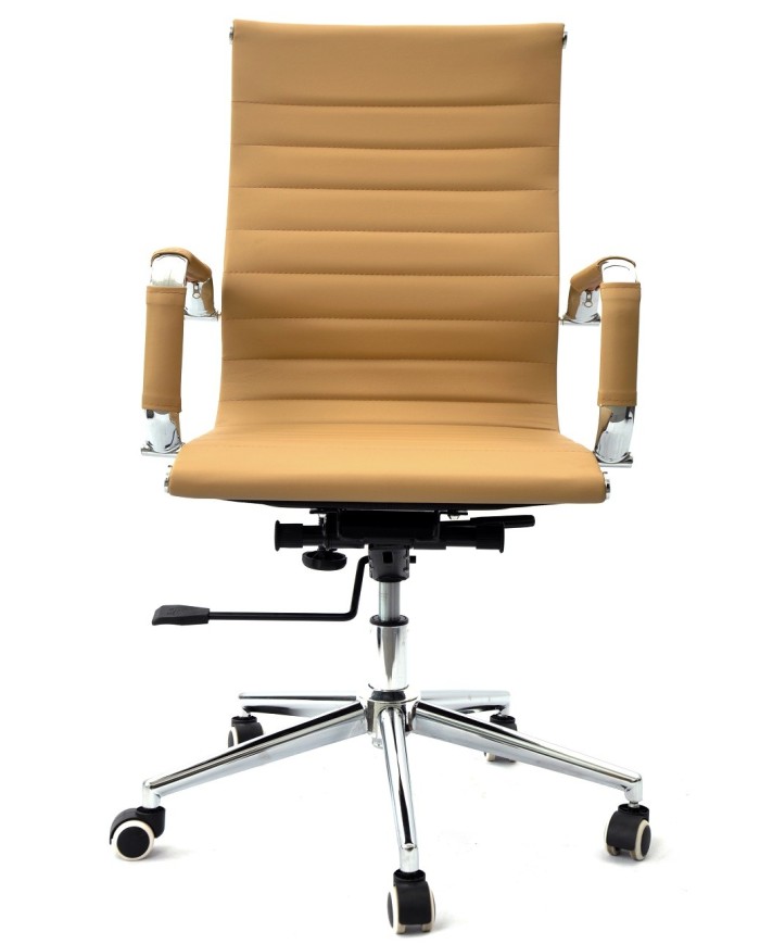 Sillón de oficina OLIVER, giratorio, regulación de altura, basculante profundo, similpiel marrón claro