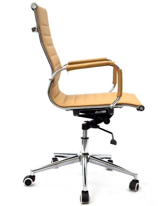 Sillón de oficina OLIVER, giratorio, regulación de altura, basculante profundo, similpiel marrón claro