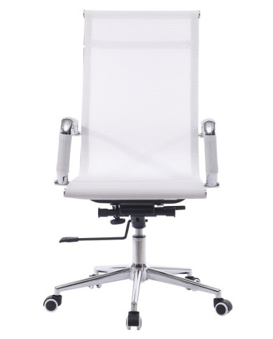 Sillón de oficina IGOR, alto, regulación de altura, basculante profundo, malla blanca