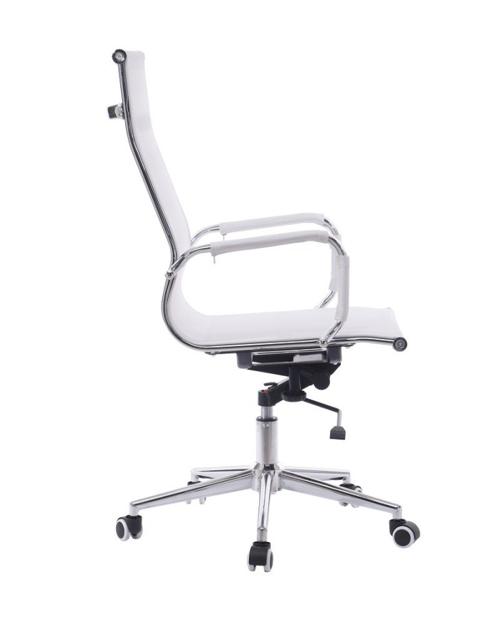 Sillón de oficina IGOR, alto, regulación de altura, basculante profundo, malla blanca