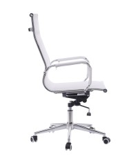 Sillón de oficina IGOR, alto, regulación de altura, basculante profundo, malla blanca