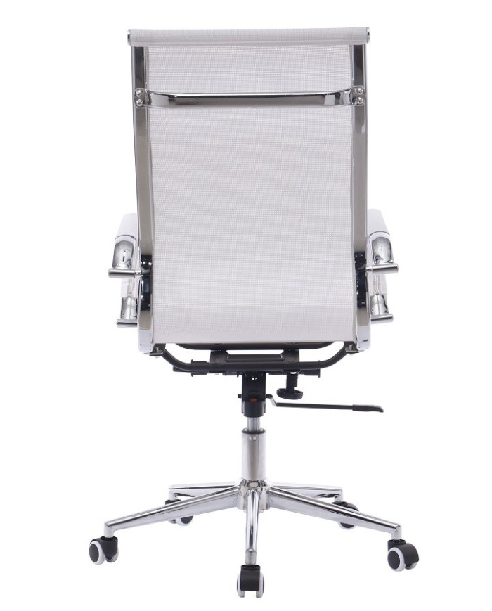 Sillón de oficina IGOR, alto, regulación de altura, basculante profundo, malla blanca