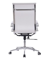 Sillón de oficina IGOR, alto, regulación de altura, basculante profundo, malla blanca