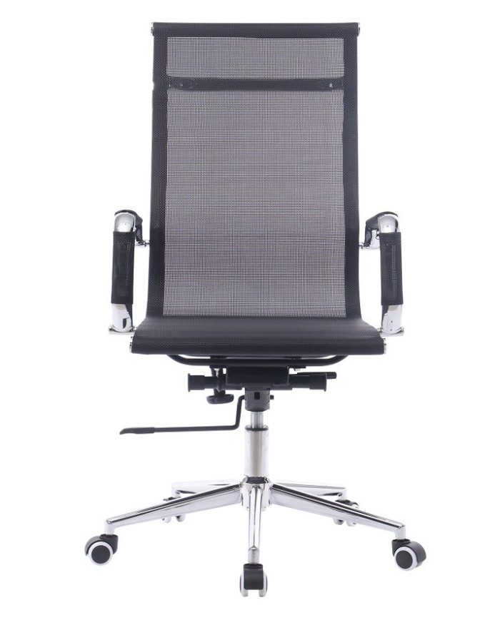 Sillón de oficina IGOR, alto, regulación de altura, basculante profundo, malla negra