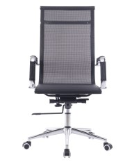 Sillón de oficina IGOR, alto, regulación de altura, basculante profundo, malla negra