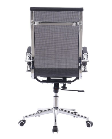 Sillón de oficina IGOR, alto, regulación de altura, basculante profundo, malla negra