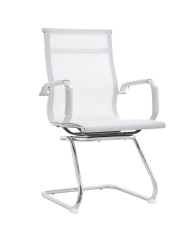 Sillón de oficina IGOR, fijo, cromado, malla blanca