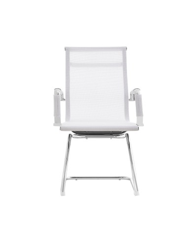 Sillón de oficina IGOR, fijo, cromado, malla blanca