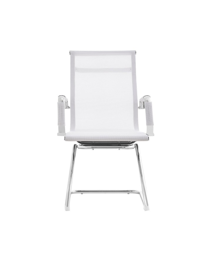Sillón de oficina IGOR, fijo, cromado, malla blanca