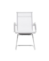 Sillón de oficina IGOR, fijo, cromado, malla blanca