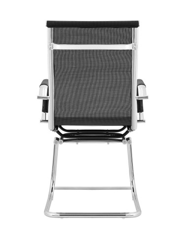 Sillón de oficina IGOR, fijo, cromado, malla negra