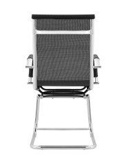 Sillón de oficina IGOR, fijo, cromado, malla negra