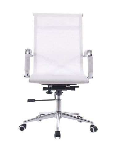 Sillón de oficina IGOR, giratorio, regulación de altura, basculante profundo, malla blanca