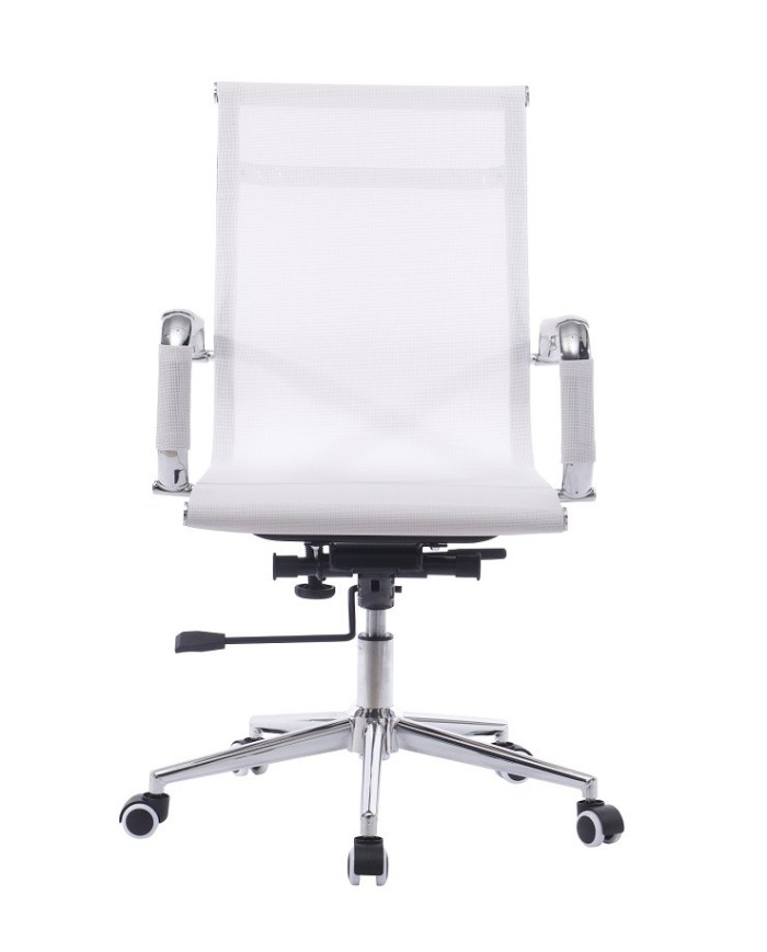 Sillón de oficina IGOR, giratorio, regulación de altura, basculante profundo, malla blanca