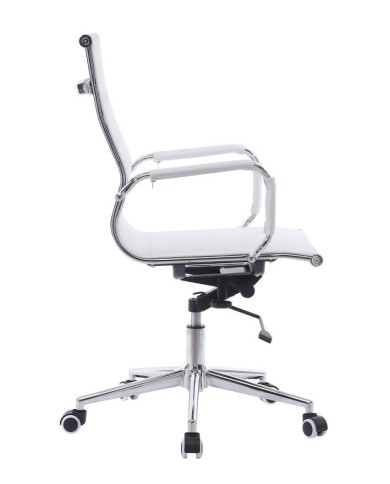 Sillón de oficina IGOR, giratorio, regulación de altura, basculante profundo, malla blanca