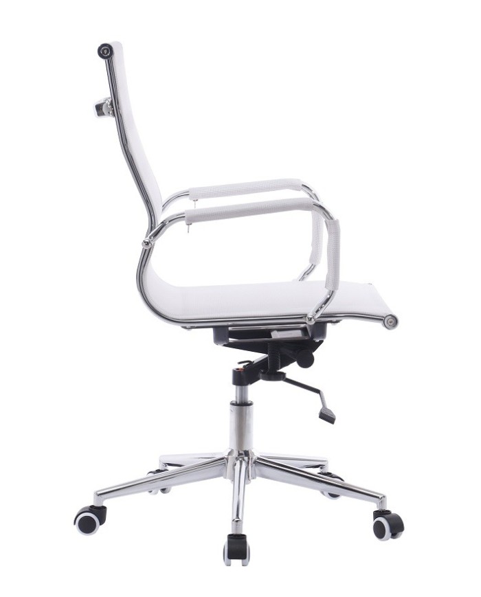 Sillón de oficina IGOR, giratorio, regulación de altura, basculante profundo, malla blanca