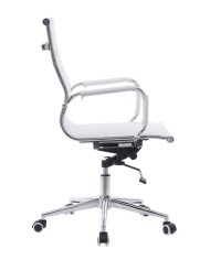 Sillón de oficina IGOR, giratorio, regulación de altura, basculante profundo, malla blanca