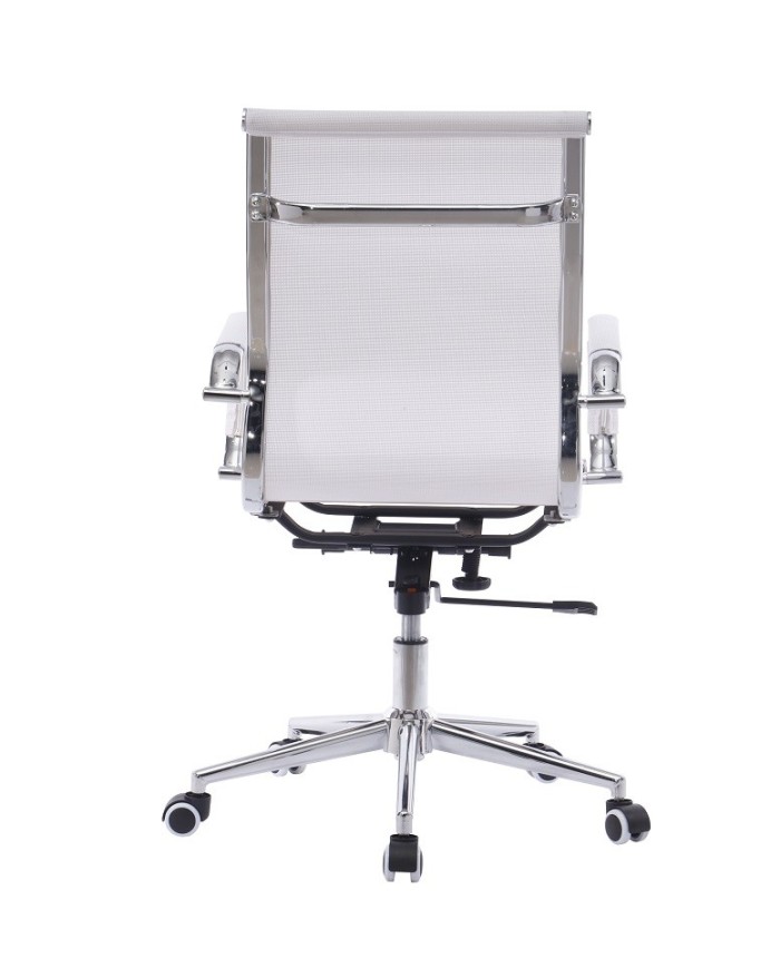 Sillón de oficina IGOR, giratorio, regulación de altura, basculante profundo, malla blanca