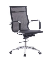 Sillón de oficina IGOR, giratorio, regulación de altura, basculante profundo, malla negra