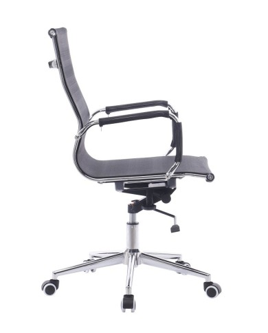 Sillón de oficina IGOR, giratorio, regulación de altura, basculante profundo, malla negra