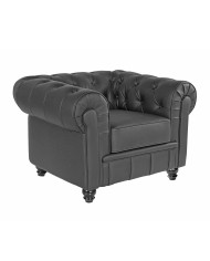 Sillón CHESTER NEW, similpiel negra