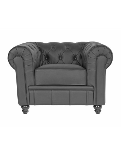 Sillón CHESTER NEW, similpiel negra