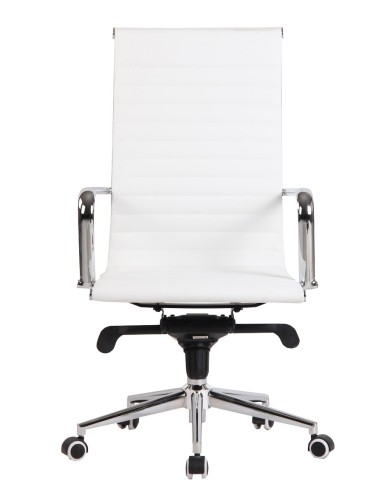 Sillón de oficina ROTERDAM, alto, similpiel blanca