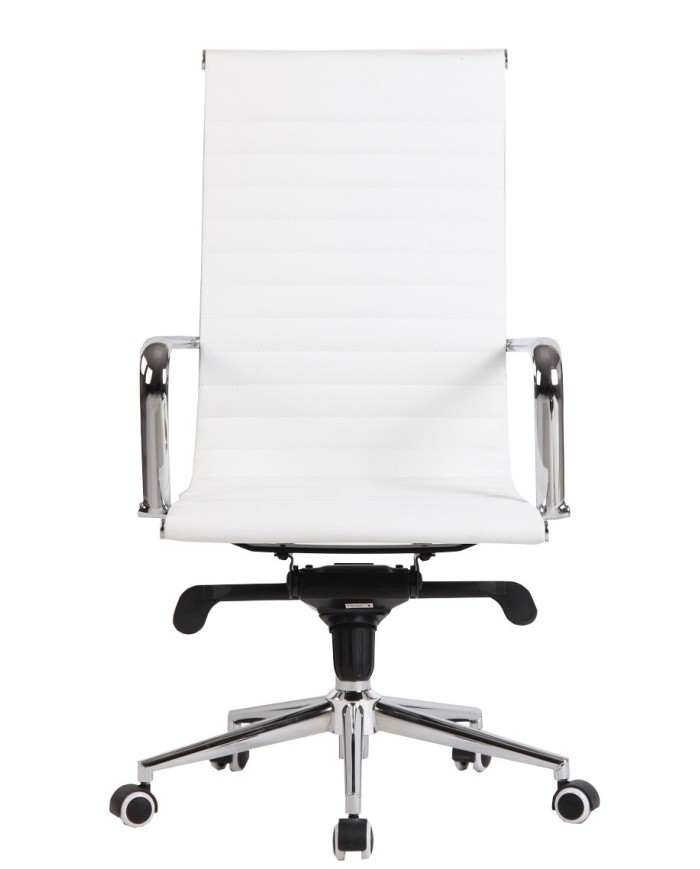 Sillón de oficina ROTERDAM, alto, similpiel blanca