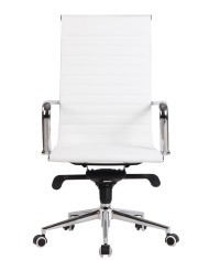 Sillón de oficina ROTERDAM, alto, similpiel blanca