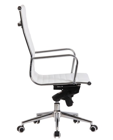 Sillón de oficina ROTERDAM, alto, similpiel blanca