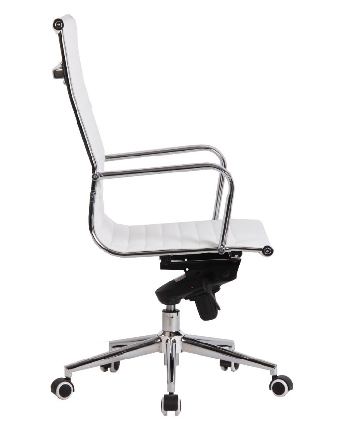 Sillón de oficina ROTERDAM, alto, similpiel blanca
