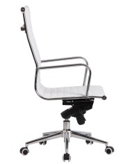 Sillón de oficina ROTERDAM, alto, similpiel blanca