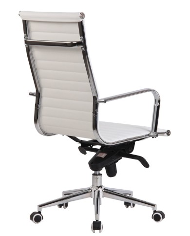 Sillón de oficina ROTERDAM, alto, similpiel blanca