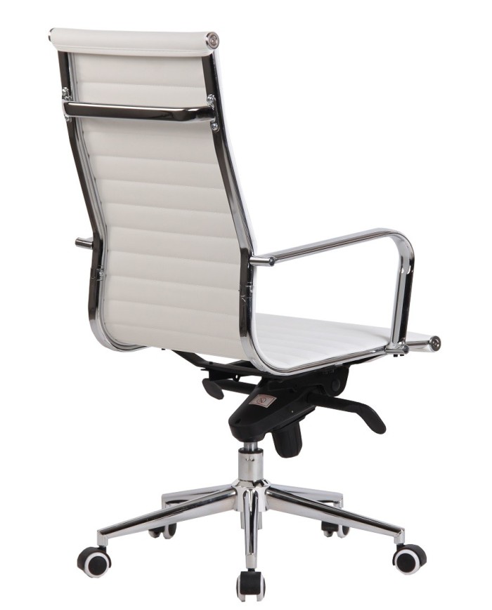 Sillón de oficina ROTERDAM, alto, similpiel blanca
