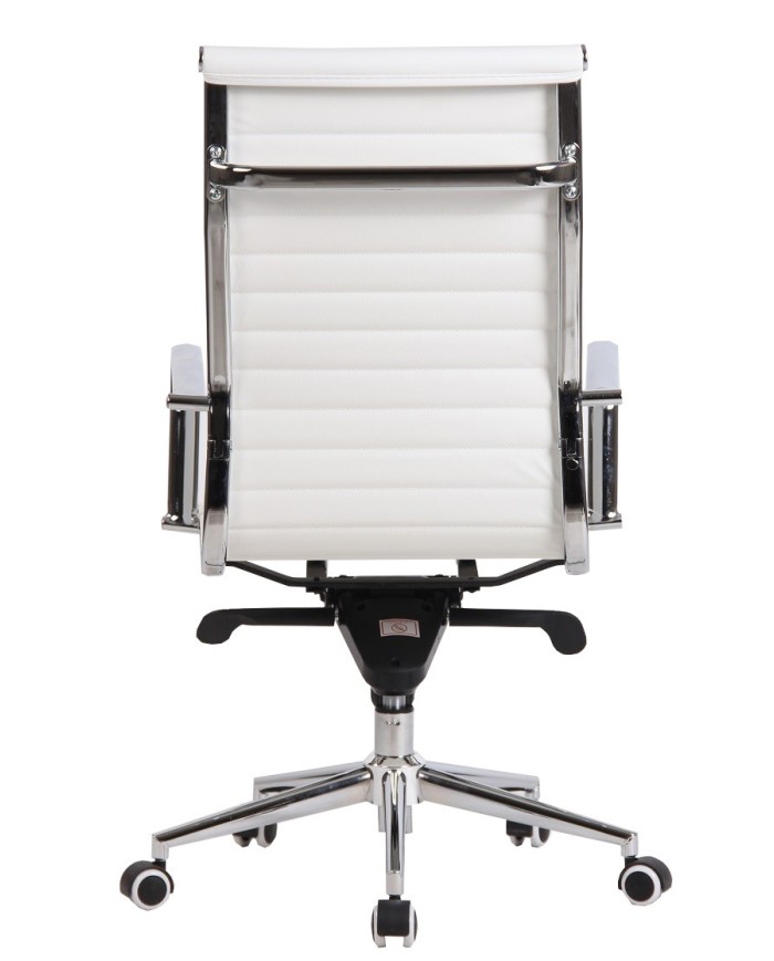 Sillón de oficina ROTERDAM, alto, similpiel blanca