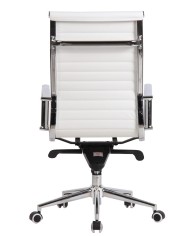 Sillón de oficina ROTERDAM, alto, similpiel blanca
