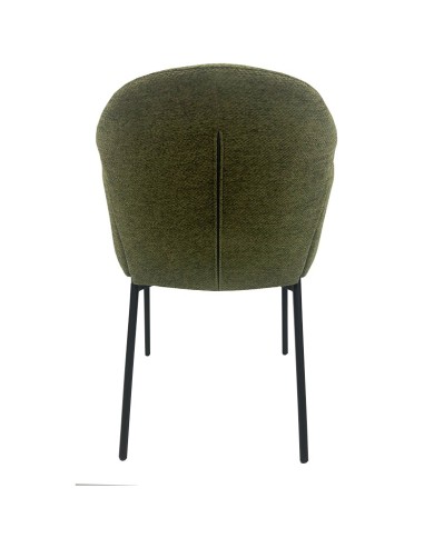 Sillón GIORGIO, metal, tapizado chenilla verde bosque