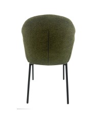 Sillón GIORGIO, metal, tapizado chenilla verde bosque