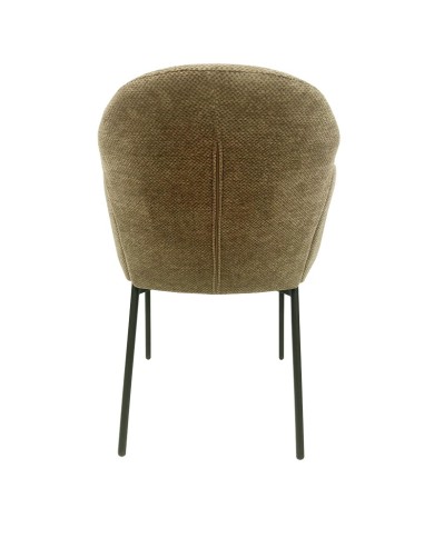 Sillón GIORGIO, metal, tapizado chenilla marrón visón
