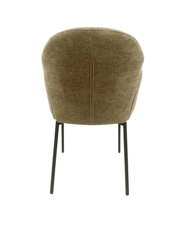 Sillón GIORGIO, metal, tapizado chenilla marrón visón