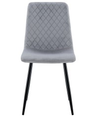 Silla LUCIA NEW, metal, tapizado velvet gris oscuro