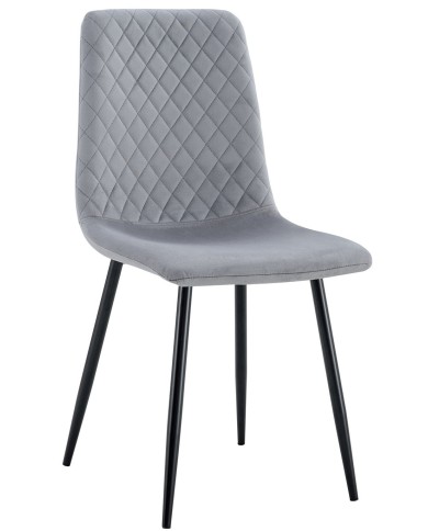 Silla LUCIA NEW, metal, tapizado velvet gris oscuro