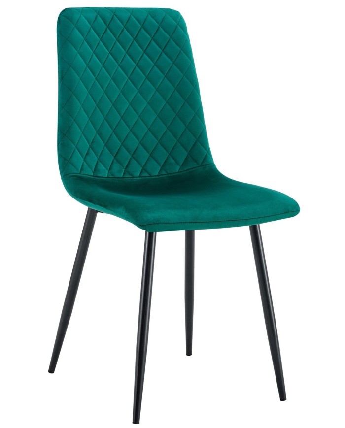 Silla LUCIA NEW, metal, tapizado velvet verde oscuro
