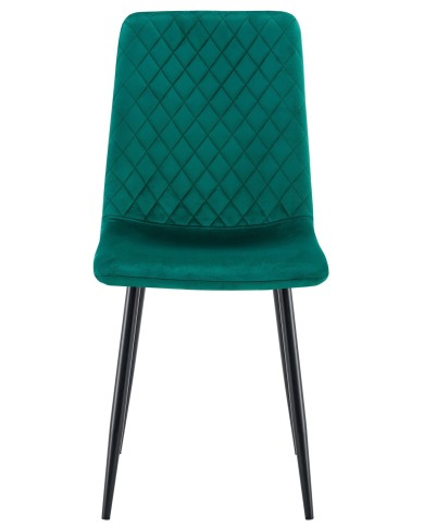 Silla LUCIA NEW, metal, tapizado velvet verde oscuro