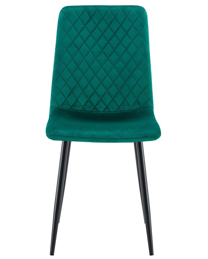 Silla LUCIA NEW, metal, tapizado velvet verde oscuro