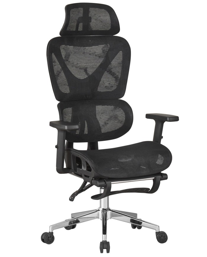 Sillón de oficina LORRIS, alto, ergonómico, malla negra